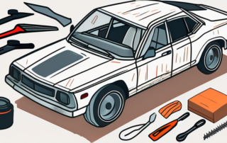 A car with visible scratches on its plastic parts