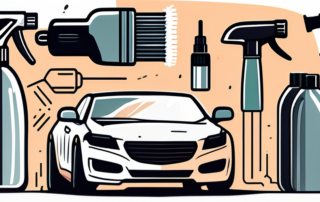 Various car detailing tools such as a clay bar