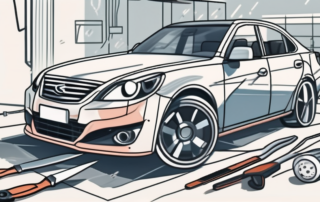 A car with its hood open