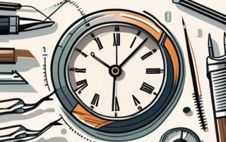 A broken clock being repaired with precision tools