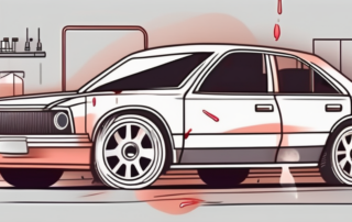 A car with an exposed braking system