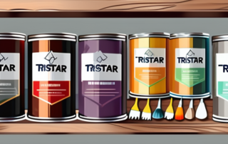 Various tristar paint cans in different colors