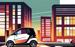 A smart car with a glossy