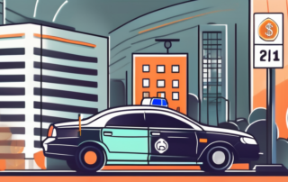 A car without license plates being stopped by police lights