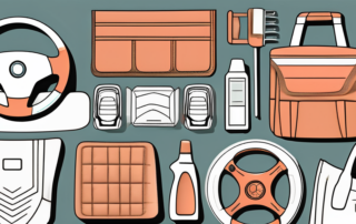 Various car accessories like seat covers