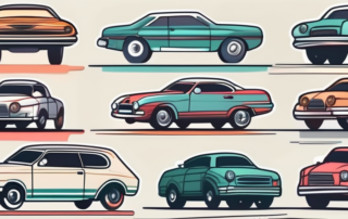A variety of cars in different colors and styles
