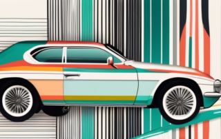 A car with vibrant