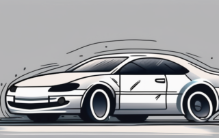 A car with visible signs of minor damage such as a dented bumper and scratched paintwork