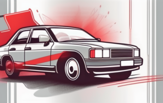 A car with its headlights shining brightly