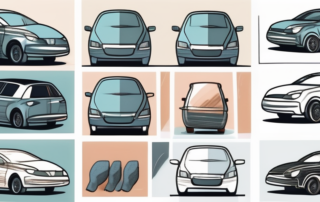 Various car interior parts like dashboard