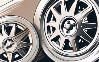 Aluminum car wheels covered in brake dust