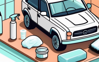 Various car cleaning supplies