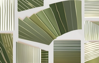 Various types of olive green matte foils in different shapes and sizes
