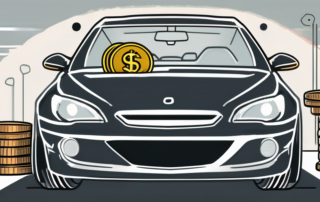 A car's suspension system highlighting the strut mount (domlager)