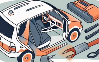 A car with a dent in it