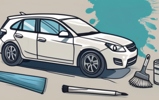 A car with visible paint marks