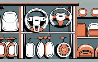 Various car accessories like seat covers