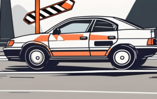 A car with visible dents and scratches on its body