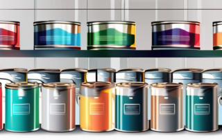 Various car paint cans in different colors