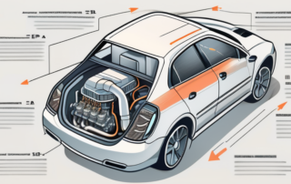 A car with an open hood