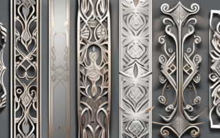 Various ornate metal trims showcasing different designs and finishes