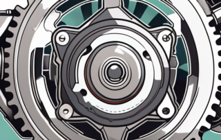 A car engine with a highlighted timing chain