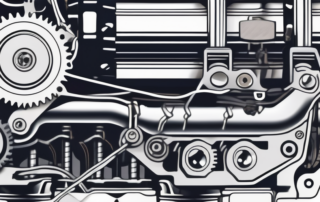 A car engine with a highlighted timing chain