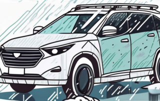 A half-covered car with a waterproof cover