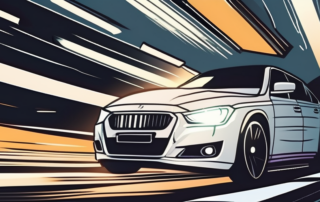 A bi-xenon headlight illuminating a dark road