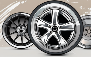 A set of damaged alloy wheels