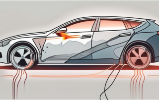 A car with visible dents being treated with a heat gun