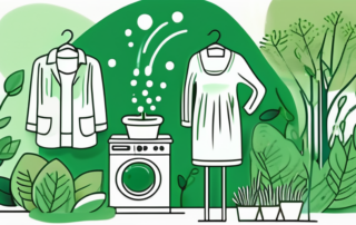 Clothing items being cleaned with green