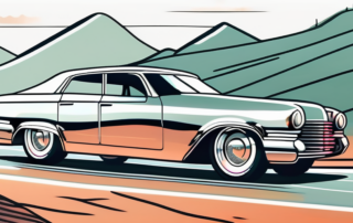 A car with a shining chrome wrap