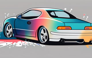 A car partially covered in a glossy paint finish