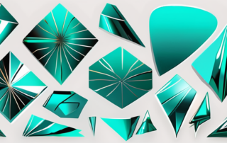 Several chromed turquoise foil sheets in different shapes and sizes
