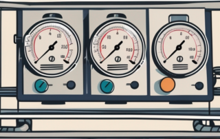 A pressure gauge attached to an air conditioning unit