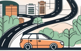 A car efficiently navigating through a cityscape