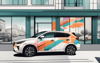 A car wrapped in vibrant