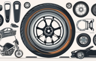 Various car parts such as a steering wheel
