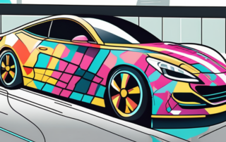 A car being transformed with vibrant