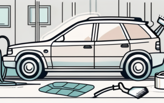 A car in the middle of a detailed cleaning process