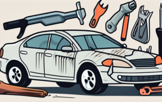 A car with visible hail damage