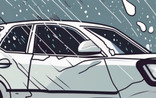 A car with visible hail damage