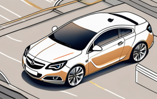 An opel car with an open hood