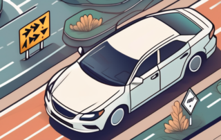 A car in pristine condition on a road