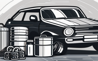 Various car parts such as an engine