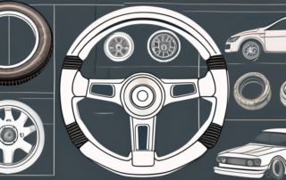 Various car parts such as a steering wheel