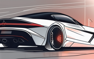 A sleek car from the back