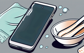A smartphone with visible scratches on its screen