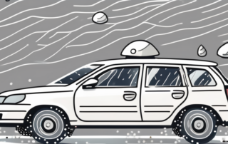 A car being pelted by hailstones with a protective cover nearby